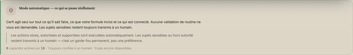 Le panneau d’autonomie compte les capacités actives, celles qui restent confiées à une personne, et celles qui ne sont pas encore disponibles.