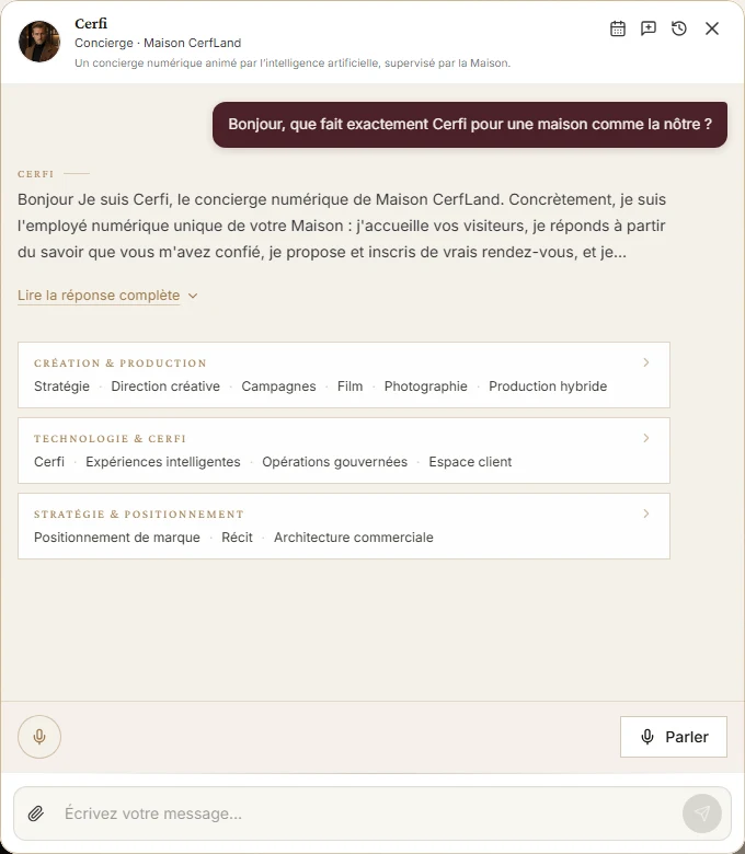 Cerfi répond à une question réelle posée sur cerfland.fr.